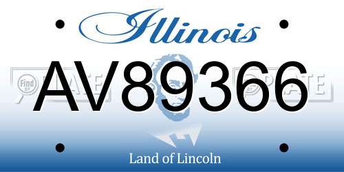 AV89366 Illinois License Plate