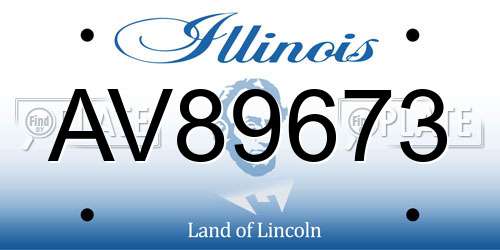 AV89673 Illinois License Plate