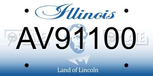 AV91100 Illinois License Plate