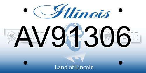 AV91306 Illinois License Plate