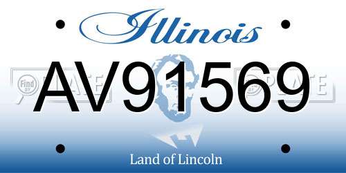 AV91569 Illinois License Plate