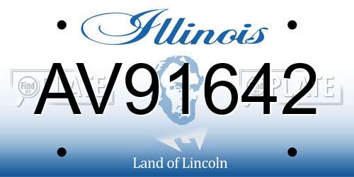 AV91642 Illinois License Plate