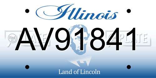 AV91841 Illinois License Plate