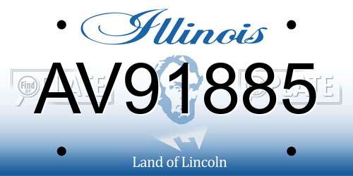 AV91885 Illinois License Plate
