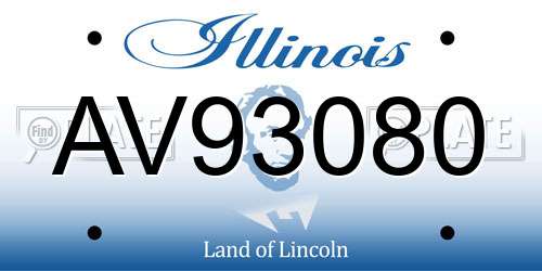 AV93080 Illinois License Plate