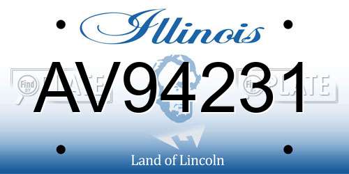 AV94231 Illinois License Plate