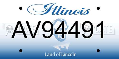 AV94491 Illinois License Plate