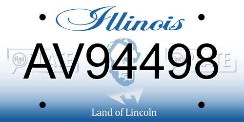 AV94498 Illinois License Plate