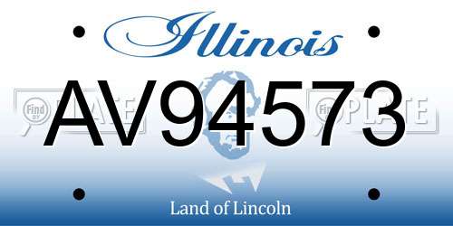 AV94573 Illinois License Plate