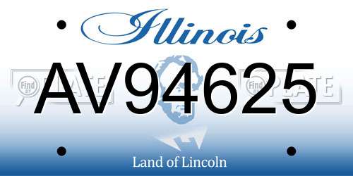 AV94625 Illinois License Plate