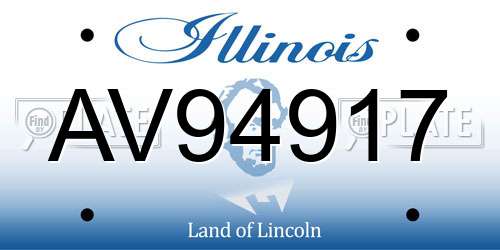 AV94917 Illinois License Plate