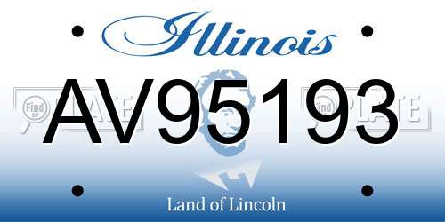 AV95193 Illinois License Plate