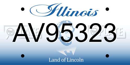 AV95323 Illinois License Plate