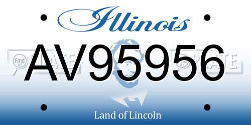 AV95956 Illinois License Plate