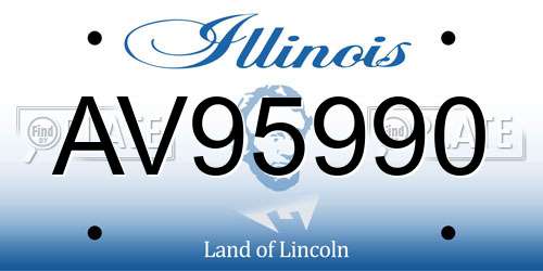 AV95990 Illinois License Plate