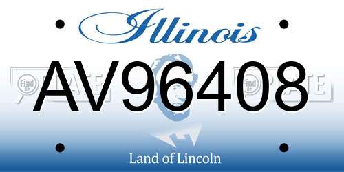 AV96408 Illinois License Plate