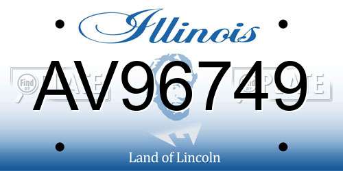 AV96749 Illinois License Plate