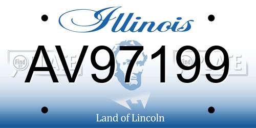 AV97199 Illinois License Plate