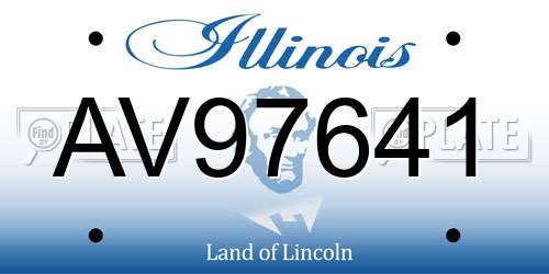 AV97641 Illinois License Plate