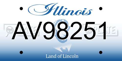 AV98251 Illinois License Plate
