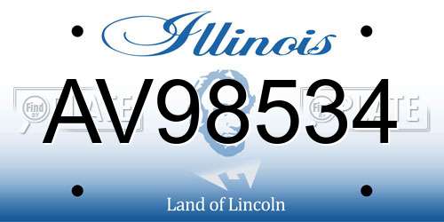 AV98534 Illinois License Plate