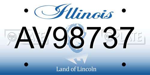 AV98737 Illinois License Plate