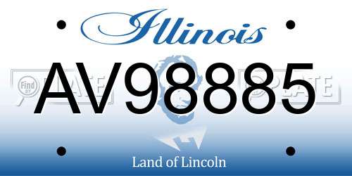 AV98885 Illinois License Plate