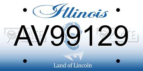AV99129 Illinois License Plate