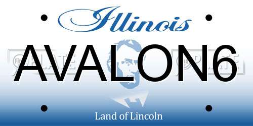 AVALON6 Illinois License Plate