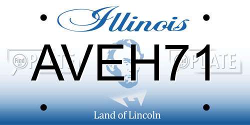 AVEH71 Illinois License Plate
