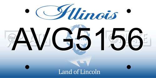 AVG5156 Illinois License Plate