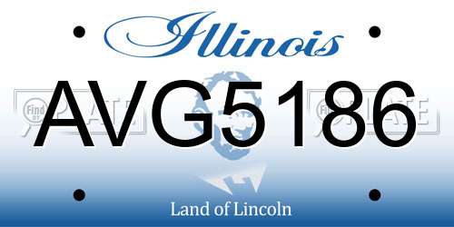 AVG5186 Illinois License Plate