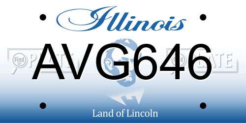 AVG646 Illinois License Plate
