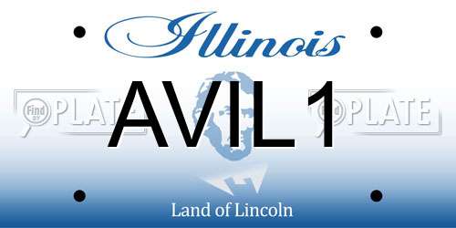 AVIL1 Illinois License Plate