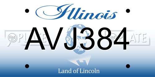 AVJ384 Illinois License Plate