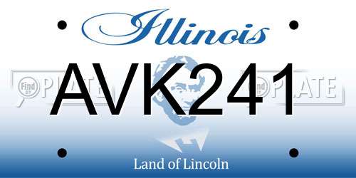 AVK241 Illinois License Plate