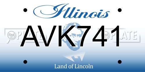 AVK741 Illinois License Plate