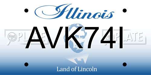 AVK74I Illinois License Plate