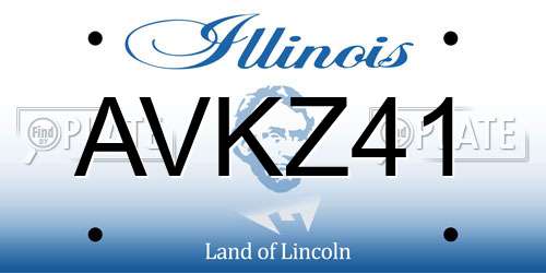 AVKZ41 Illinois License Plate