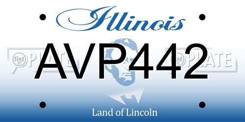 AVP442 Illinois License Plate