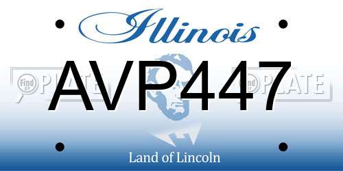 AVP447 Illinois License Plate