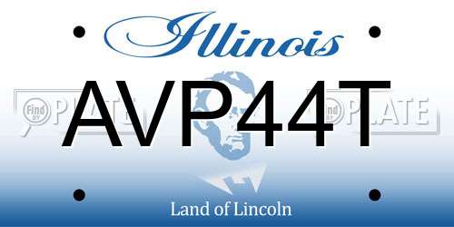 AVP44T Illinois License Plate
