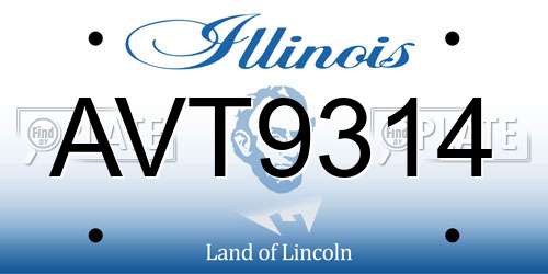 AVT9314 Illinois License Plate
