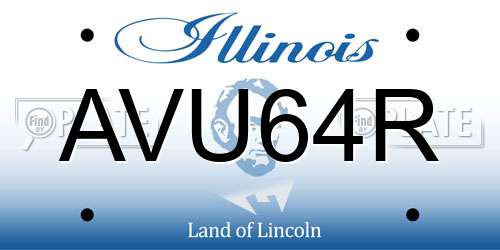 AVU64R Illinois License Plate