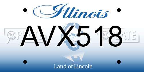 AVX518 Illinois License Plate