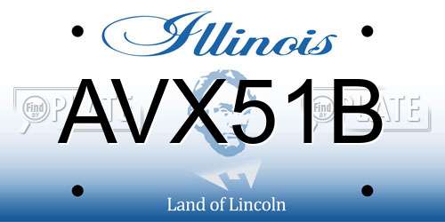 AVX51B Illinois License Plate