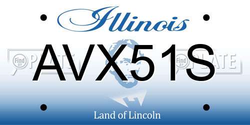 AVX51S Illinois License Plate