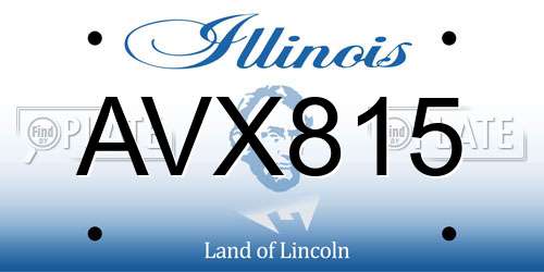AVX815 Illinois License Plate