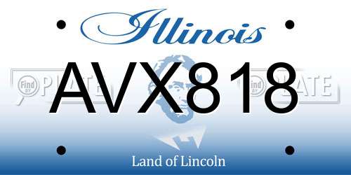 AVX818 Illinois License Plate