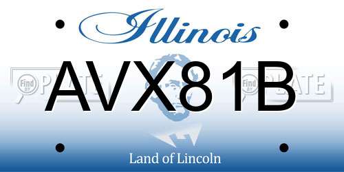 AVX81B Illinois License Plate